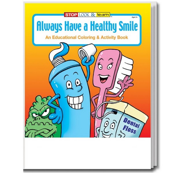 CS0340B Always Have a Healthy Smile Coloring and Activity Book Blank No Imprint